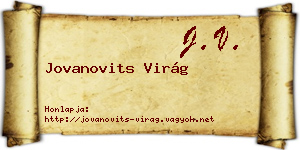 Jovanovits Virág névjegykártya